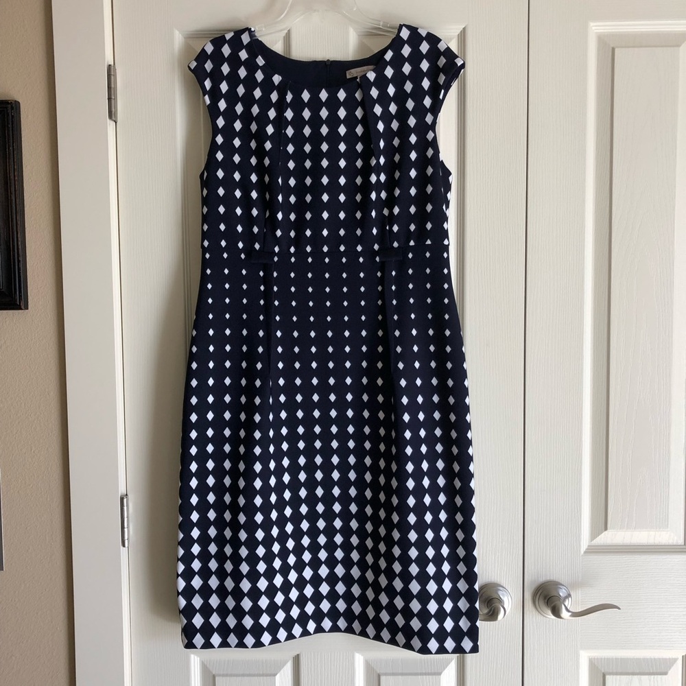 Dress Barn Diamond Print Dress Sz 16